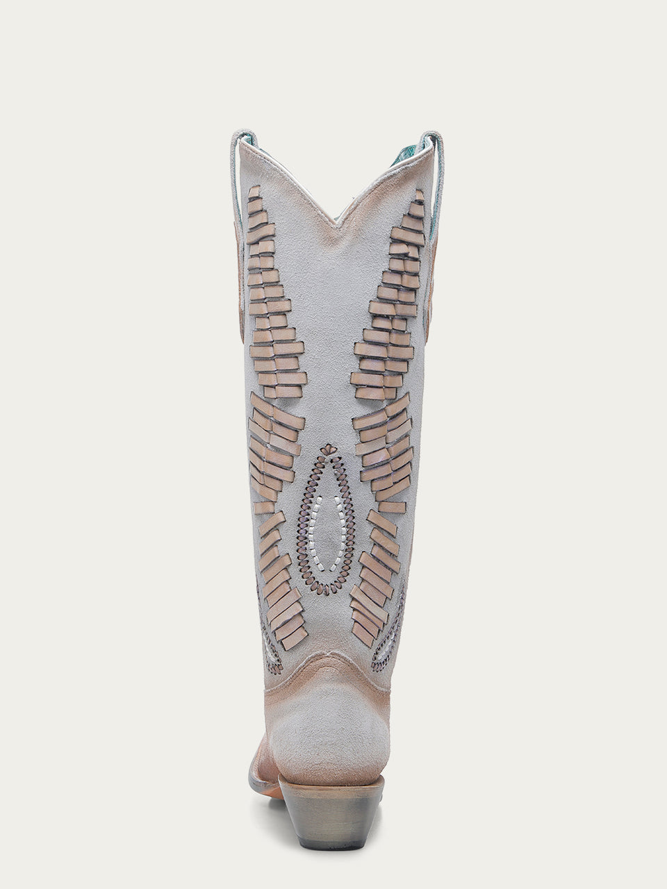 A4755 - WOMEN'S WOVEN TALL TOP WHITE SNIP TOE COWBOY BOOT