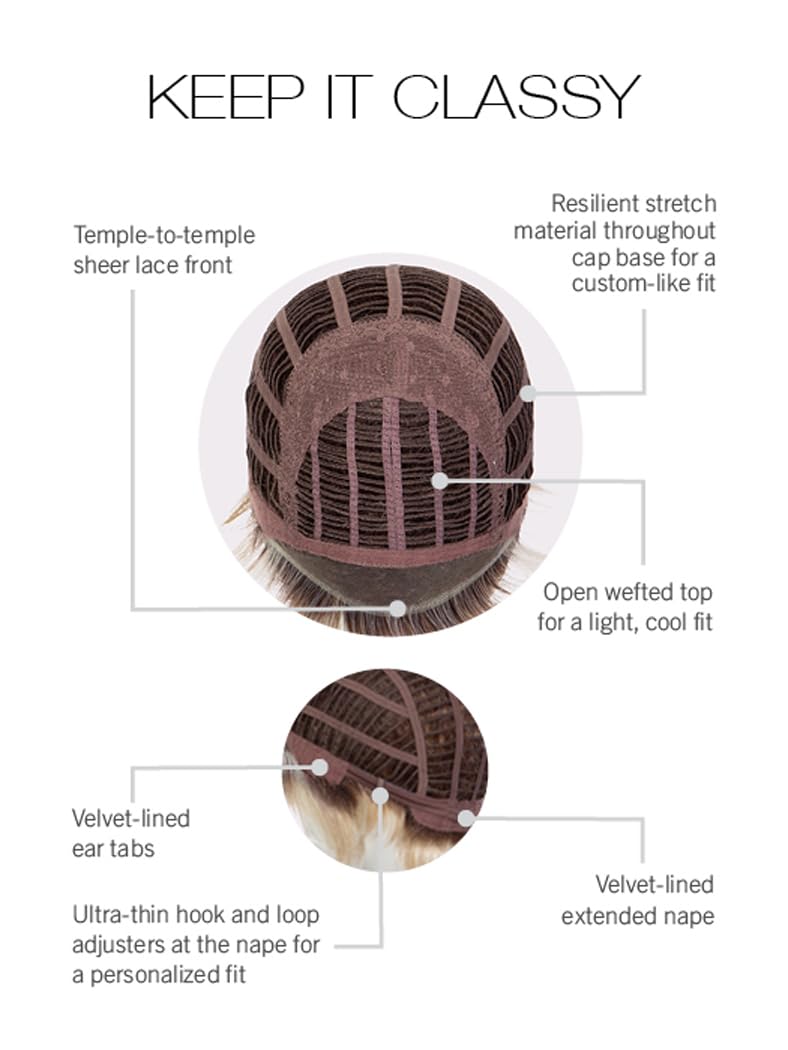 GABOR Keep It Classy Chic Layered Short Cut Wig by Hairuwear, Average Cap - GF17-23SS Iced Latte Macchiato