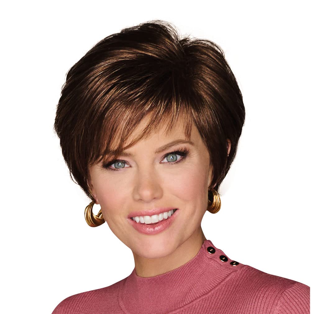 GABOR Keep It Classy Chic Layered Short Cut Wig by Hairuwear, Average Cap - GF17-23SS Iced Latte Macchiato