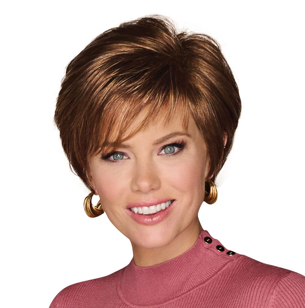 GABOR Keep It Classy Chic Layered Short Cut Wig by Hairuwear, Average Cap - GF17-23SS Iced Latte Macchiato