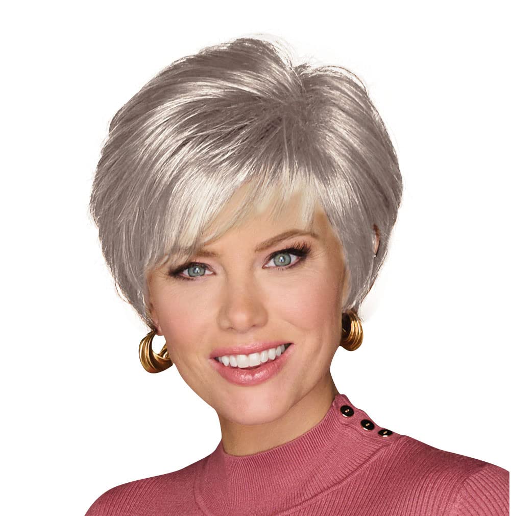 GABOR Keep It Classy Chic Layered Short Cut Wig by Hairuwear, Average Cap - GF17-23SS Iced Latte Macchiato