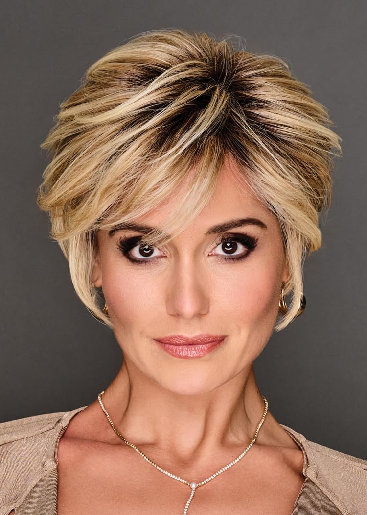 GABOR Keep It Classy Chic Layered Short Cut Wig by Hairuwear, Average Cap - GF17-23SS Iced Latte Macchiato