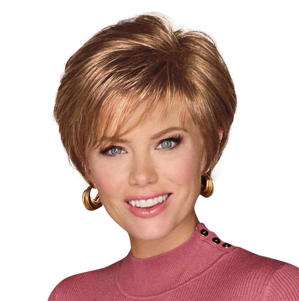 GABOR Keep It Classy Chic Layered Short Cut Wig by Hairuwear, Average Cap - GF17-23SS Iced Latte Macchiato