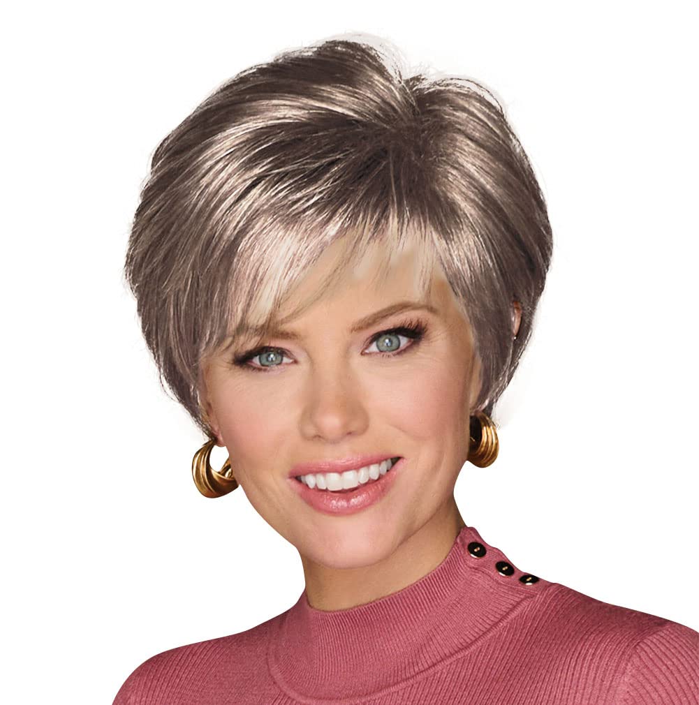 GABOR Keep It Classy Chic Layered Short Cut Wig by Hairuwear, Average Cap - GF17-23SS Iced Latte Macchiato