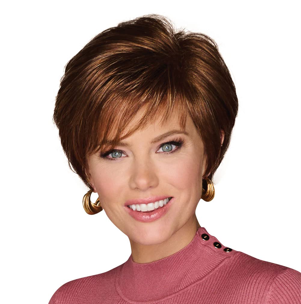GABOR Keep It Classy Chic Layered Short Cut Wig by Hairuwear, Average Cap - GF17-23SS Iced Latte Macchiato