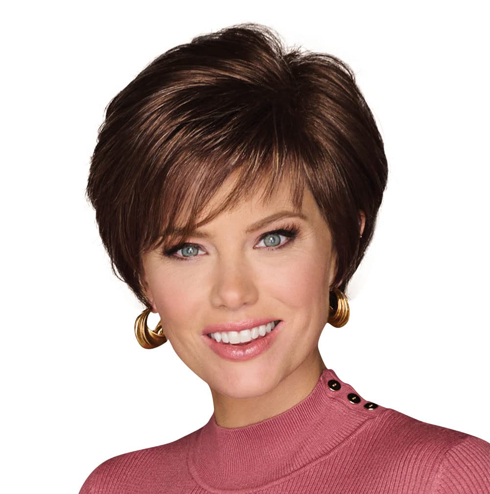 GABOR Keep It Classy Chic Layered Short Cut Wig by Hairuwear, Average Cap - GF17-23SS Iced Latte Macchiato