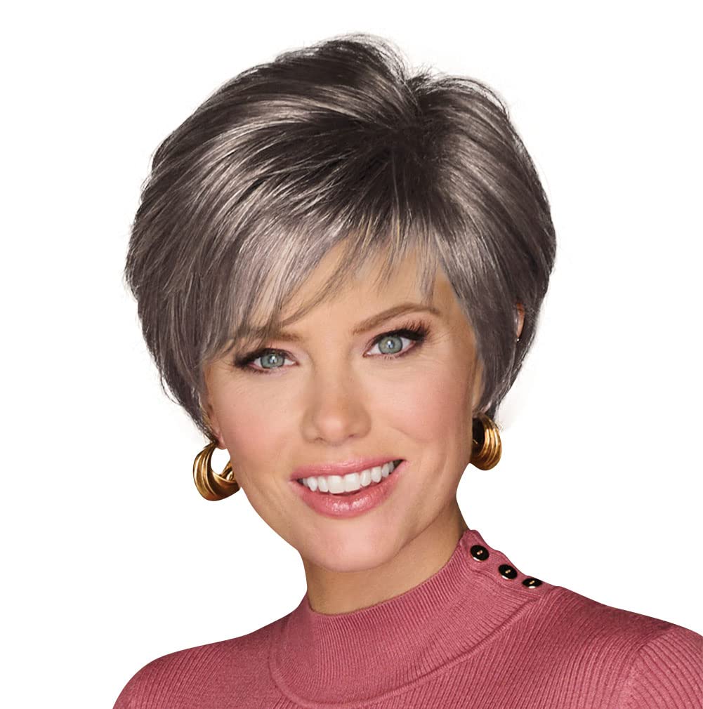 GABOR Keep It Classy Chic Layered Short Cut Wig by Hairuwear, Average Cap - GF17-23SS Iced Latte Macchiato