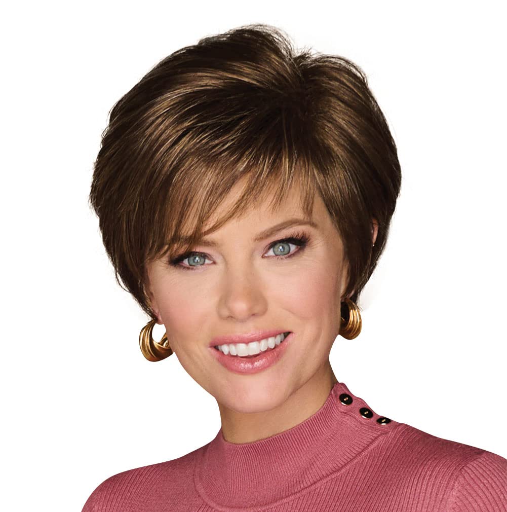 GABOR Keep It Classy Chic Layered Short Cut Wig by Hairuwear, Average Cap - GF17-23SS Iced Latte Macchiato