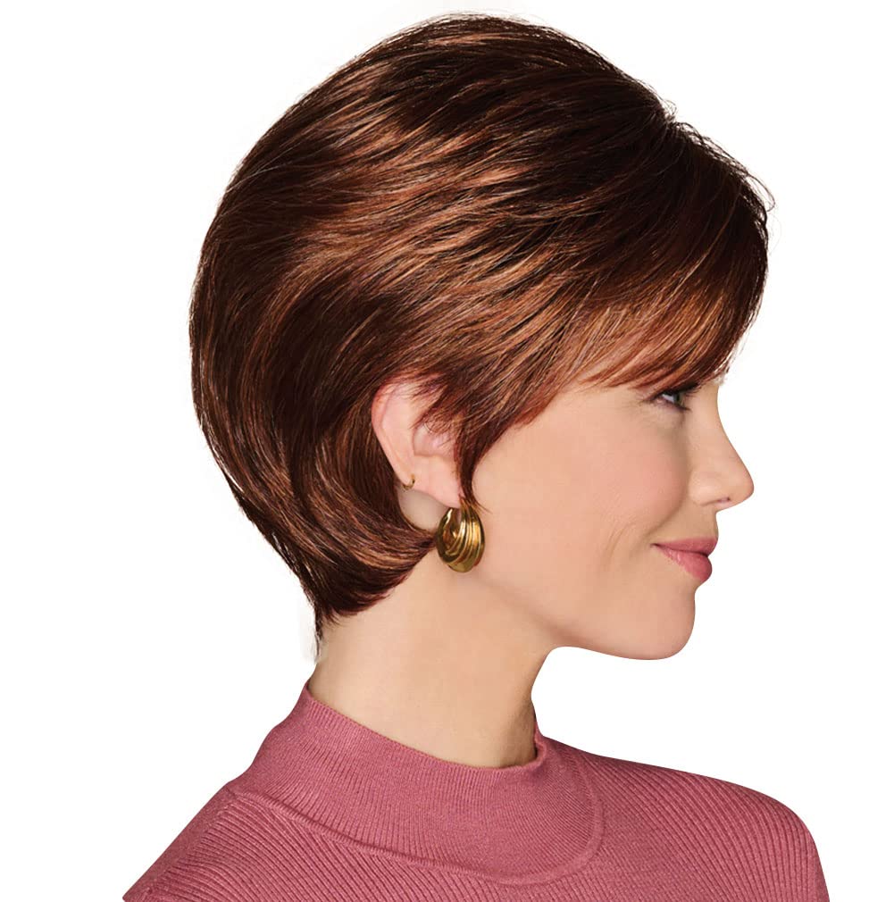 GABOR Keep It Classy Chic Layered Short Cut Wig by Hairuwear, Average Cap - GF17-23SS Iced Latte Macchiato