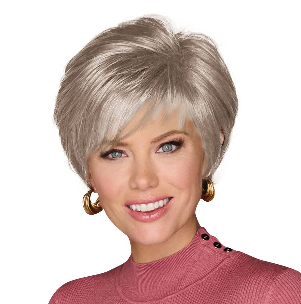 GABOR Keep It Classy Chic Layered Short Cut Wig by Hairuwear, Average Cap - GF17-23SS Iced Latte Macchiato