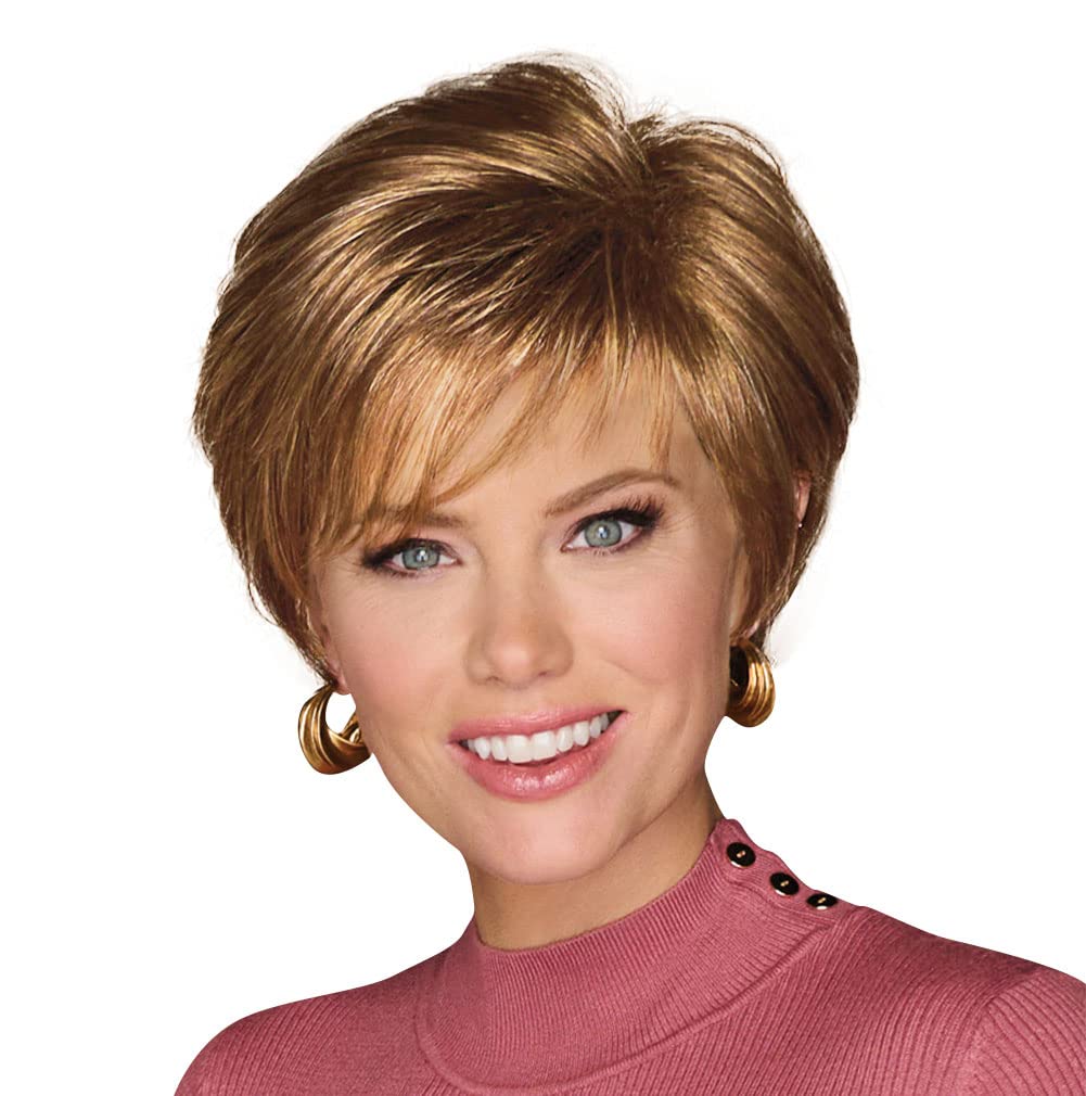 GABOR Keep It Classy Chic Layered Short Cut Wig by Hairuwear, Average Cap - GF17-23SS Iced Latte Macchiato