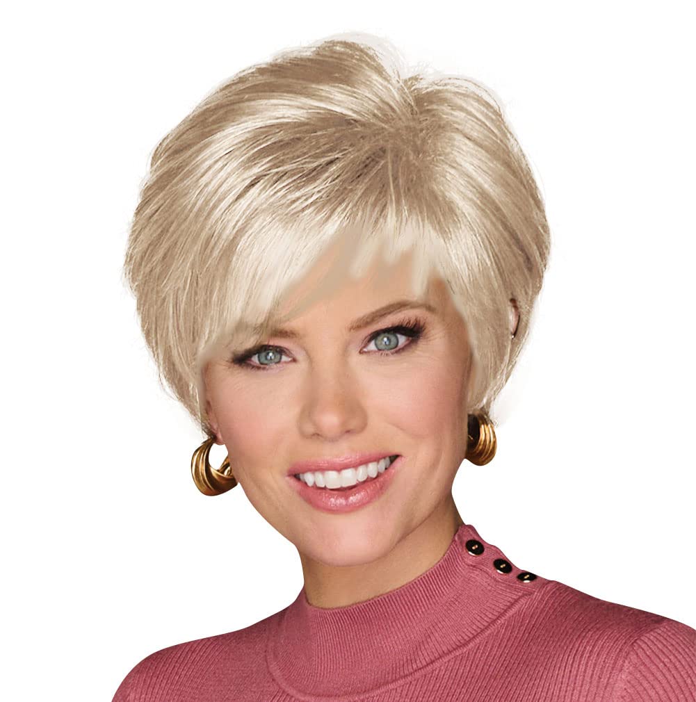 GABOR Keep It Classy Chic Layered Short Cut Wig by Hairuwear, Average Cap - GF17-23SS Iced Latte Macchiato