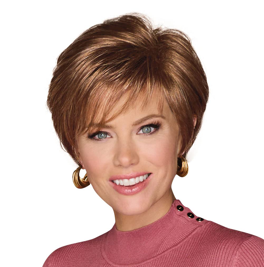 GABOR Keep It Classy Chic Layered Short Cut Wig by Hairuwear, Average Cap - GF17-23SS Iced Latte Macchiato