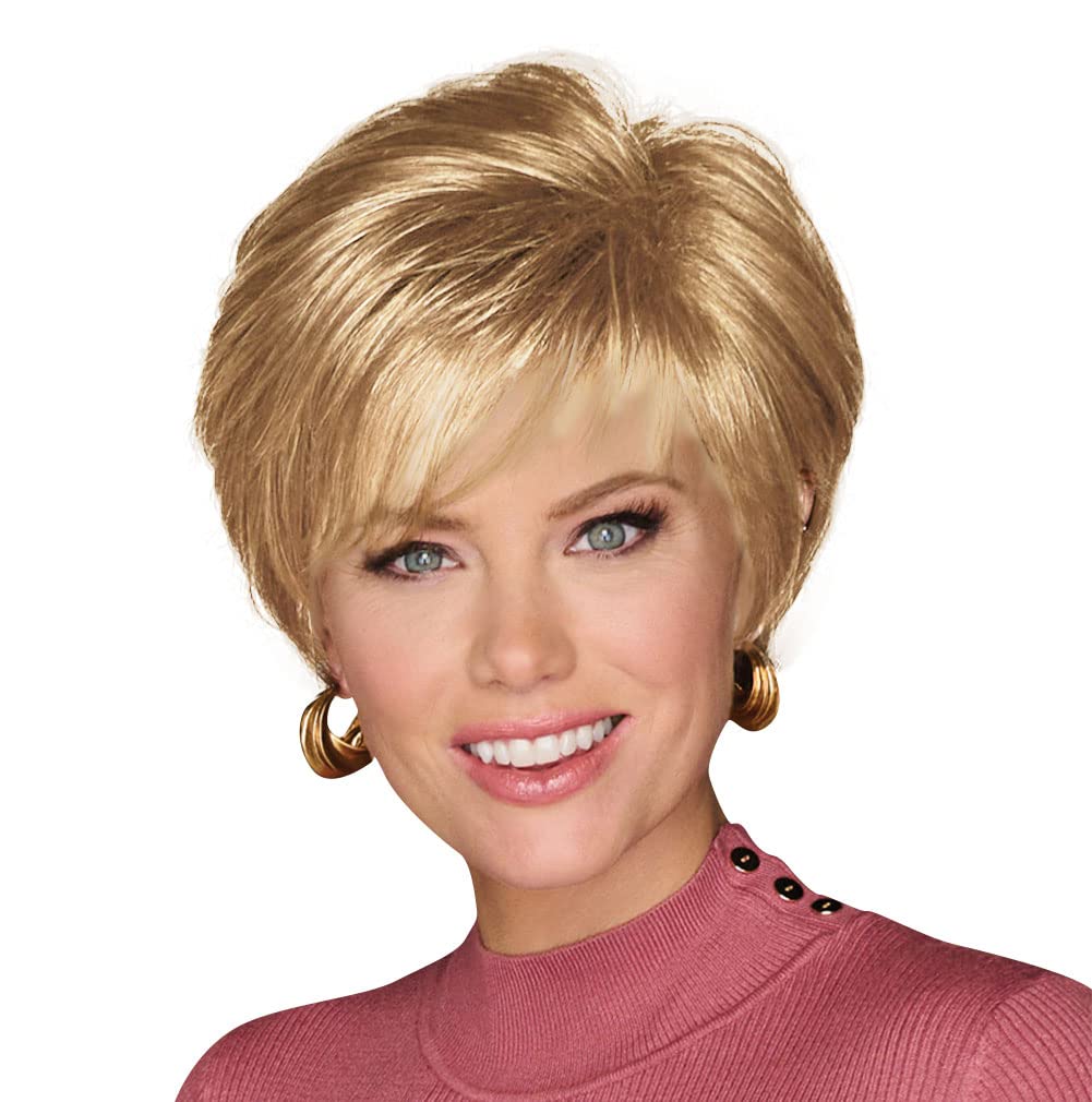 GABOR Keep It Classy Chic Layered Short Cut Wig by Hairuwear, Average Cap - GF17-23SS Iced Latte Macchiato