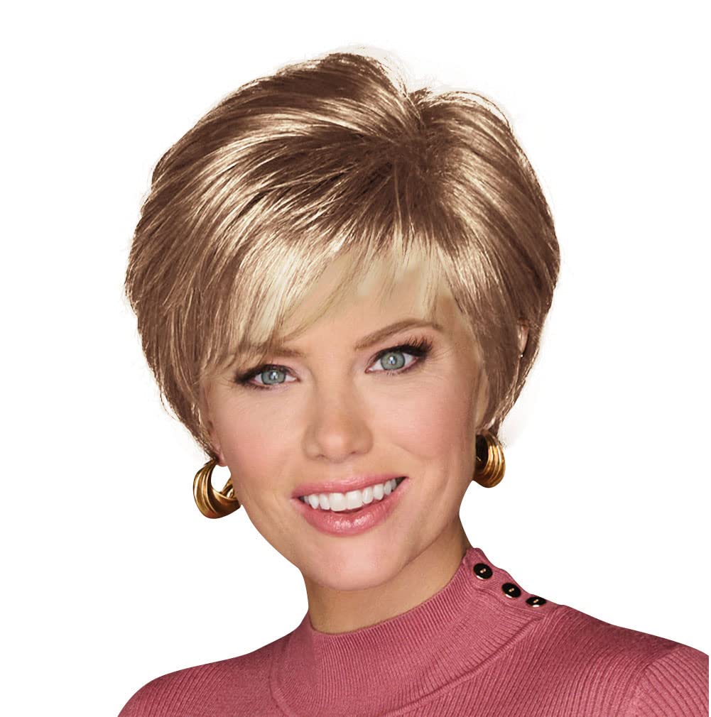 GABOR Keep It Classy Chic Layered Short Cut Wig by Hairuwear, Average Cap - GF17-23SS Iced Latte Macchiato
