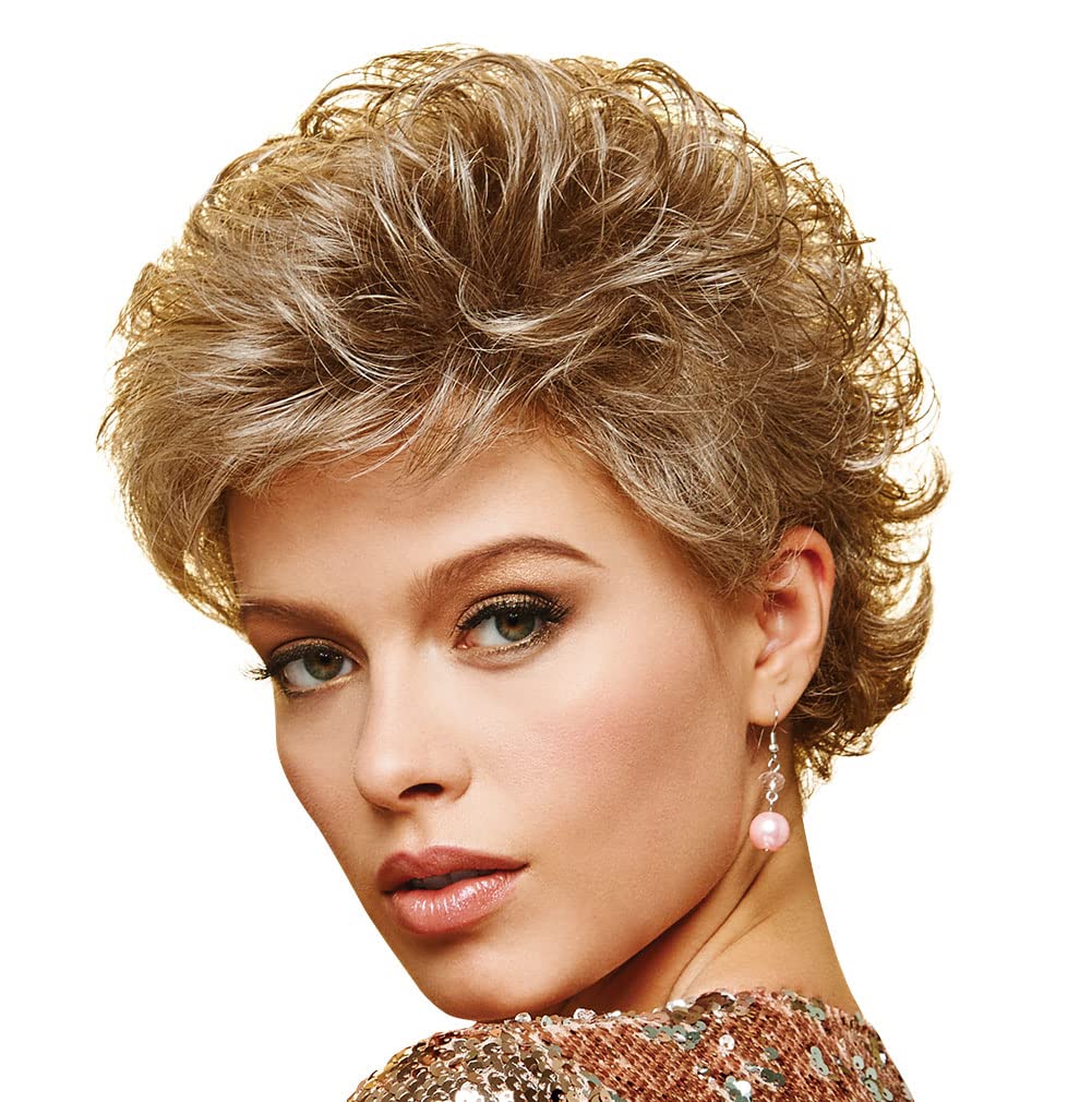 GABOR Keep It Classy Chic Layered Short Cut Wig by Hairuwear, Average Cap - GF17-23SS Iced Latte Macchiato
