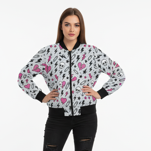 Ashen Chaos Bomber Jacket